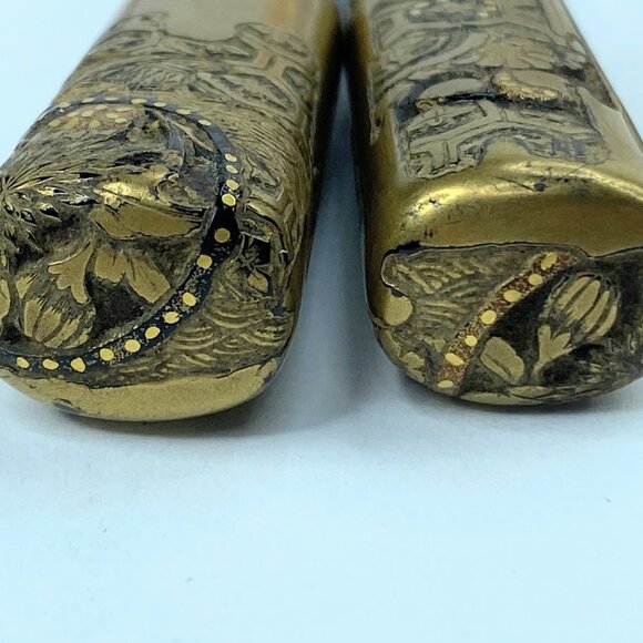 Japanese Kanzashi Kougai set of 2 Wooden Kimono Hair Ornament c1945 GS523